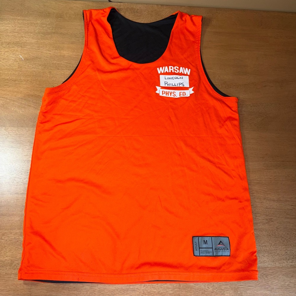 Augusta Sportswear Reversible Mesh Tank Top Jersey Orange Black Mens Medium M